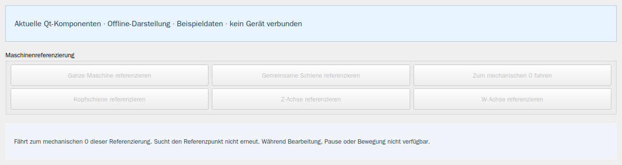 Bedienbereich für Referenzierung