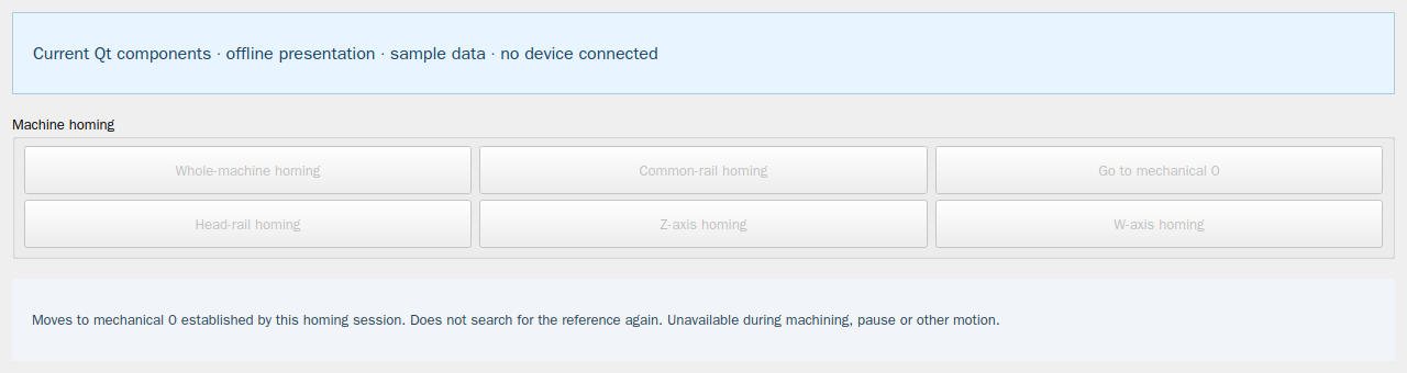 Homing and mechanical reference controls
