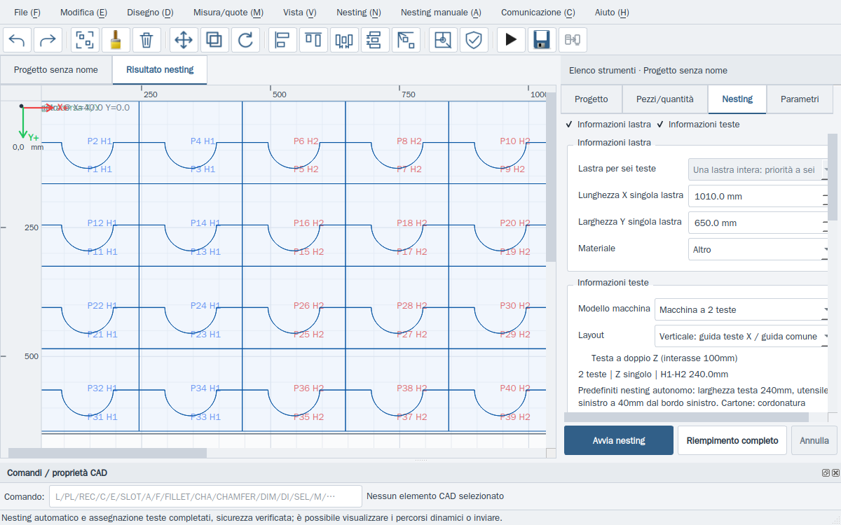 Combinazioni apprese · Interfaccia mCAD reale / componenti di produzione offline
